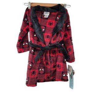 Marvel Super Hero Adventures Toddler Robe Size 2T/3T Red Black Spider-Man 100% P